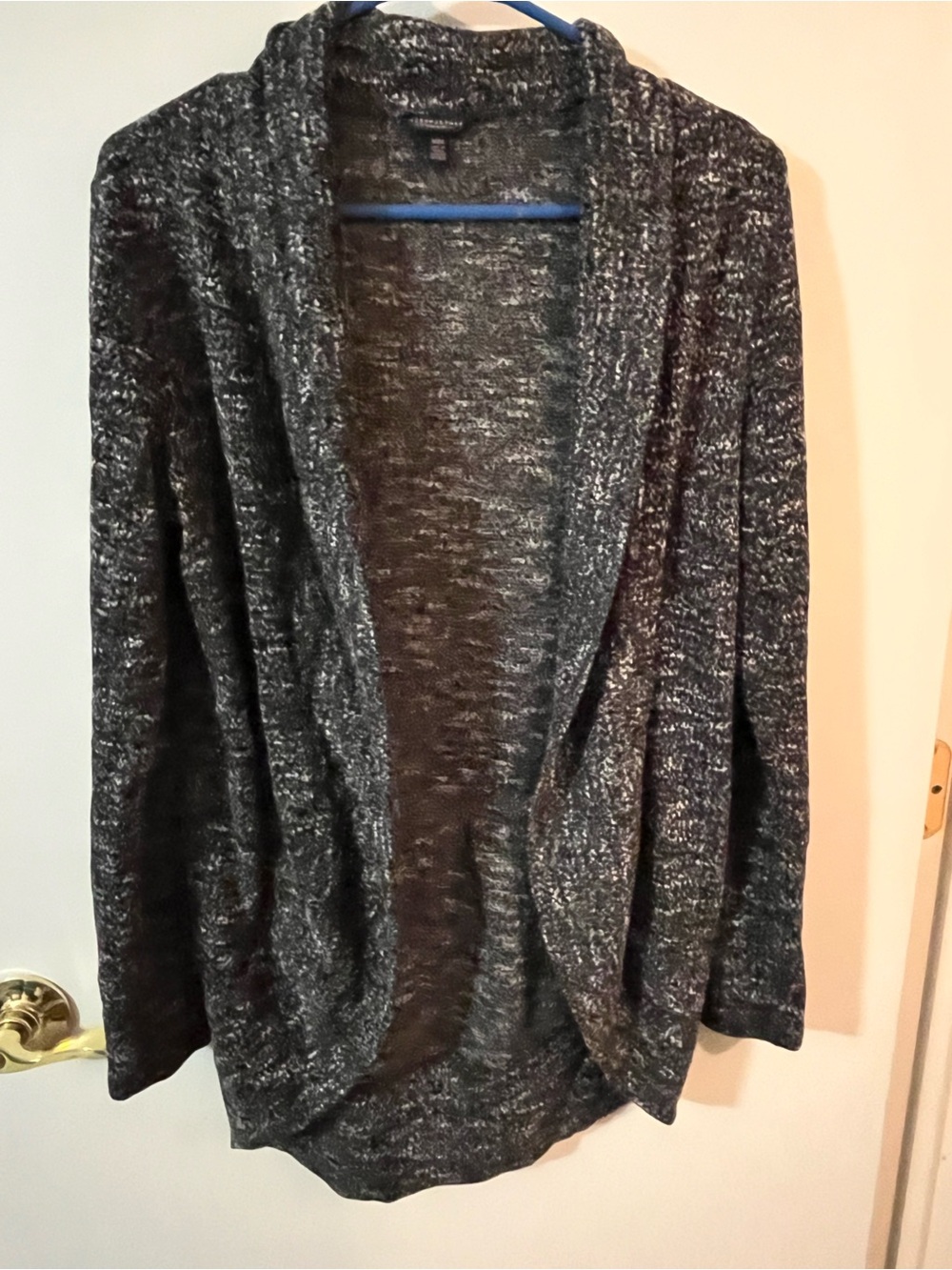 Aeropostale medium charcoal Marled Black and White Open-Front Cardigan